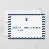 Nautical Navy Waves ZULLEN JE MIJN GEMAIDE VAN HON Kaart (Voorkant)