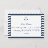 Nautical Navy Waves ZULLEN JE MIJN GEMAIDE VAN HON Kaart (Achterkant)