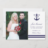 Nautical Navy Wedding Announements Aankondiging (Voorkant)