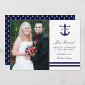 Nautical Navy Wedding Announements Aankondiging (Voorkant / Achterkant)