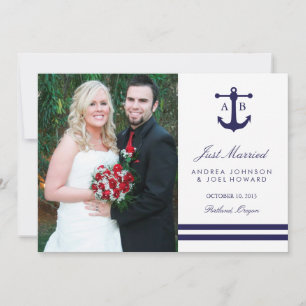 Nautical Navy Wedding Announements Aankondiging