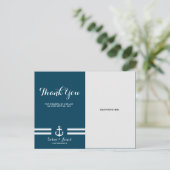 Nautical Navy Wedding Dank u kaart / Briefkaart (Staand voorkant)