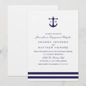 Nautical Navy Wedding Engagement Party Kaart (Voorkant / Achterkant)