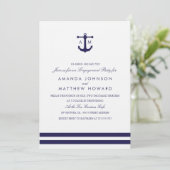Nautical Navy Wedding Engagement Party Kaart (Staand voorkant)