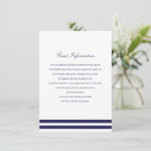 Nautical Navy Wedding Insert Informatiekaartje (Staand voorkant)