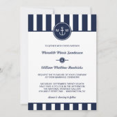 Nautical Navy Wedding Invitation Kaart (Voorkant)