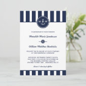 Nautical Navy Wedding Invitation Kaart (Staand voorkant)