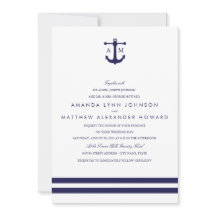 Nautical Navy Wedding Invitation