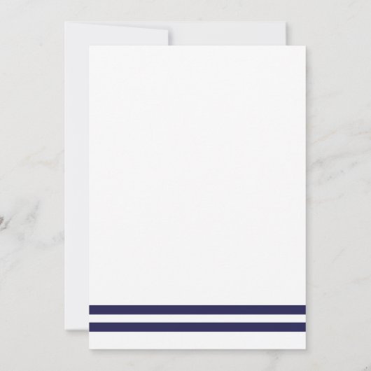Nautical Navy Wedding Invitation Kaart (Achterkant)