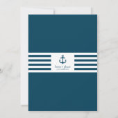 Nautical Navy Wedding Invitation Kaart (Achterkant)