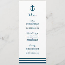Nautical Navy Wedding Menu