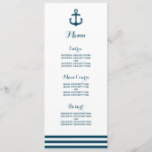 Nautical Navy Wedding Menu (Voorkant)