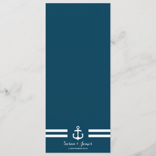 Nautical Navy Wedding Menu (Achterkant)