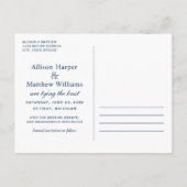 Nautical Navy Wedding Monogram Save the Date Aankondigingskaart (Achterkant)