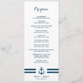 Nautical Navy Wedding Programme Programmakaart (Voorkant)