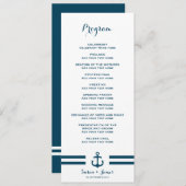 Nautical Navy Wedding Programme Programmakaart (Voorkant / Achterkant)