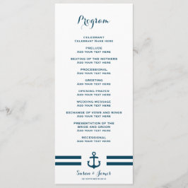 Nautical Navy Wedding Programme Programmakaart