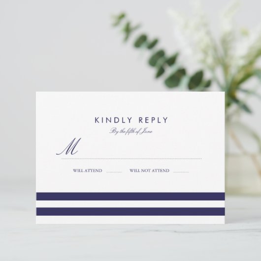 Nautical Navy Wedding RSVP (Staand voorkant)