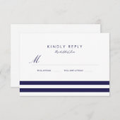 Nautical Navy Wedding RSVP (Voorkant / Achterkant)