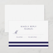 Nautical Navy Wedding RSVP Kaartje (Voorkant / Achterkant)