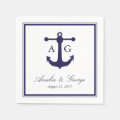 Nautical Navy Wedding Servet (Voorkant)