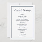 Nautical Navy Wedding Weekend Itinerary Card Kaart (Voorkant)
