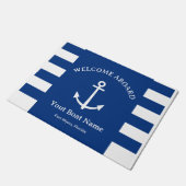 Nautical Navy Welcome Aboard Boat Decor Deurmat (Schuin)