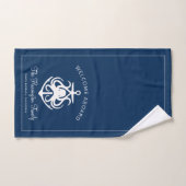Nautical Navy Welcome Aboard Familienaam Anchors B Bad Handdoek (Handdoek)