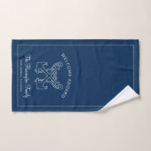 Nautical Navy Welcome Aboard Familienaam Anchors Bad Handdoek (Handdoek)
