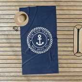 Nautical Navy & White Anchor Boat Name Strandlaken