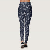 Nautical Navy & White Anchor Leggings (Achterkant)