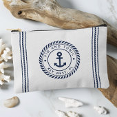 Nautical Navy & White Anchor Stripe Boat Name Etui