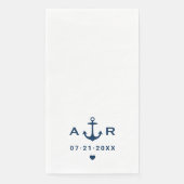 Nautical Navy White Custom Wedding Initialen Servet (Voorkant)