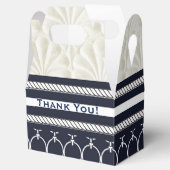 Nautical Navy & White Elegant Beach Wedding Bedankdoosjes (Geopend)