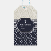 Nautical Navy & White Elegant Beach Wedding Cadeaulabel (Voorkant)