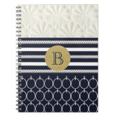 Nautical Navy & White Elegant Beach Wedding Notitieboek (Voorkant)