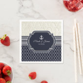 Nautical Navy & White Elegant Beach Wedding Servet (Insitu)