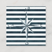 Nautical Navy & White Hotel Accommodation Cards Informatiekaartje (Achterkant)