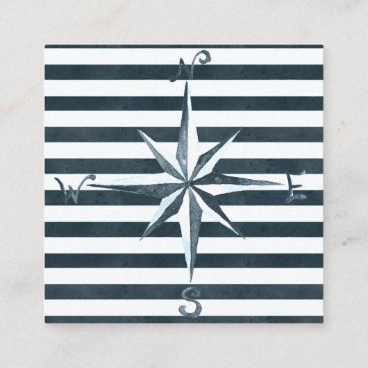 Nautical Navy & White Hotel Accommodation Cards Informatiekaartje (Achterkant)