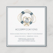 Nautical Navy & White Hotel Accommodation Cards Informatiekaartje (Voorkant)