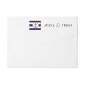 Nautical Navy & White Stripe Anchor Wedding (Achterkant)