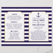 Nautical Navy & White Stripe Anchor Wedding (Voorkant)
