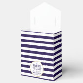 Nautical Navy & White Stripe Anchor Wedding Bedankdoosjes (Geopend)