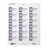 Nautical Navy & White Stripe Anchor Wedding Etiket (Full Sheet)