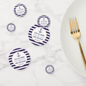 Nautical Navy & White Stripe Anchor Wedding Favor Confetti (Groep)