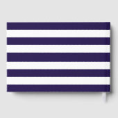 Nautical Navy & White Stripe Anchor Wedding Gastenboek (Achterkant)