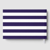 Nautical Navy & White Stripe Anchor Wedding Gastenboek (Achterkant)