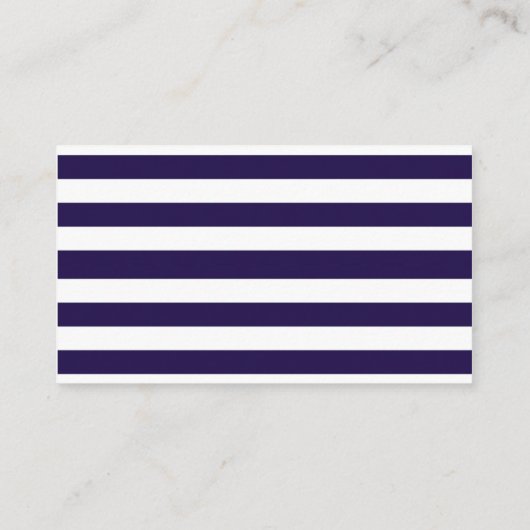 Nautical Navy & White Stripe Anchor Wedding Informatiekaartje (Achterkant)
