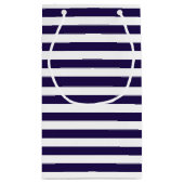 Nautical Navy & White Stripe Anchor Wedding Klein Cadeauzakje (Achterkant)