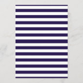Nautical Navy & White Stripe Anchor Wedding Menu (Achterkant)